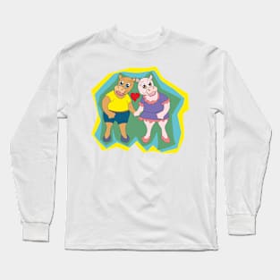 Two hippos in love Long Sleeve T-Shirt